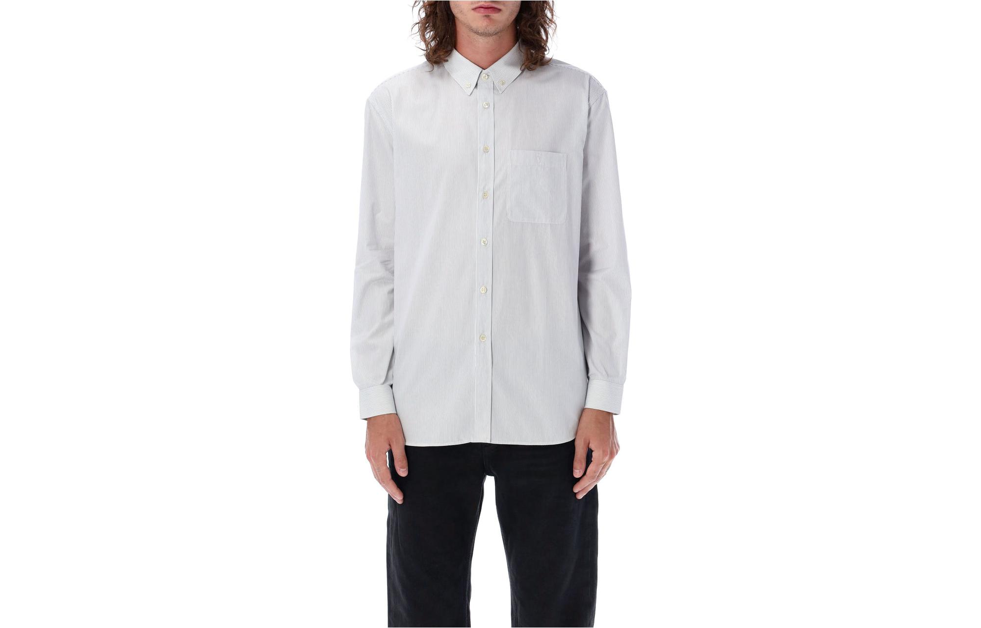 Мужская рубашка SAINT LAURENT (черная)