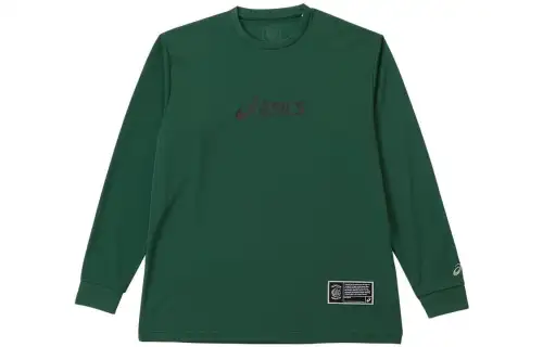 ASICS Sweatshirts Men's Green Crew Neck Moderate Regular