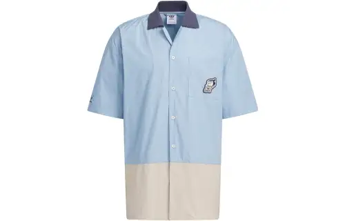 Adidas Originals Cvd Shirts Men's Light Blue Polo Collar Moderate Other