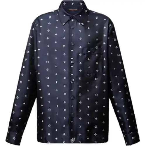 Lv Monogram Silk Pajama Shirt