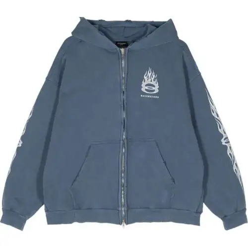 Balenciaga SS24 Sweatshirt Regular Fit Unisex Protea Blue