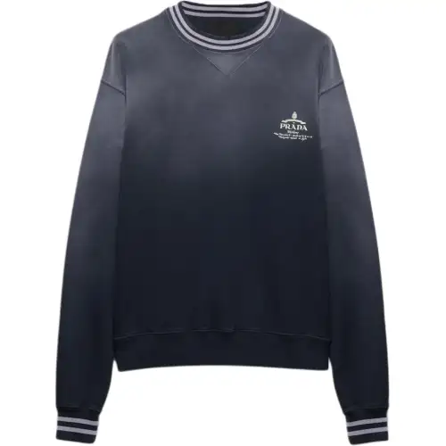 PRADA Logo embroidered Cotton Sweatshirt
