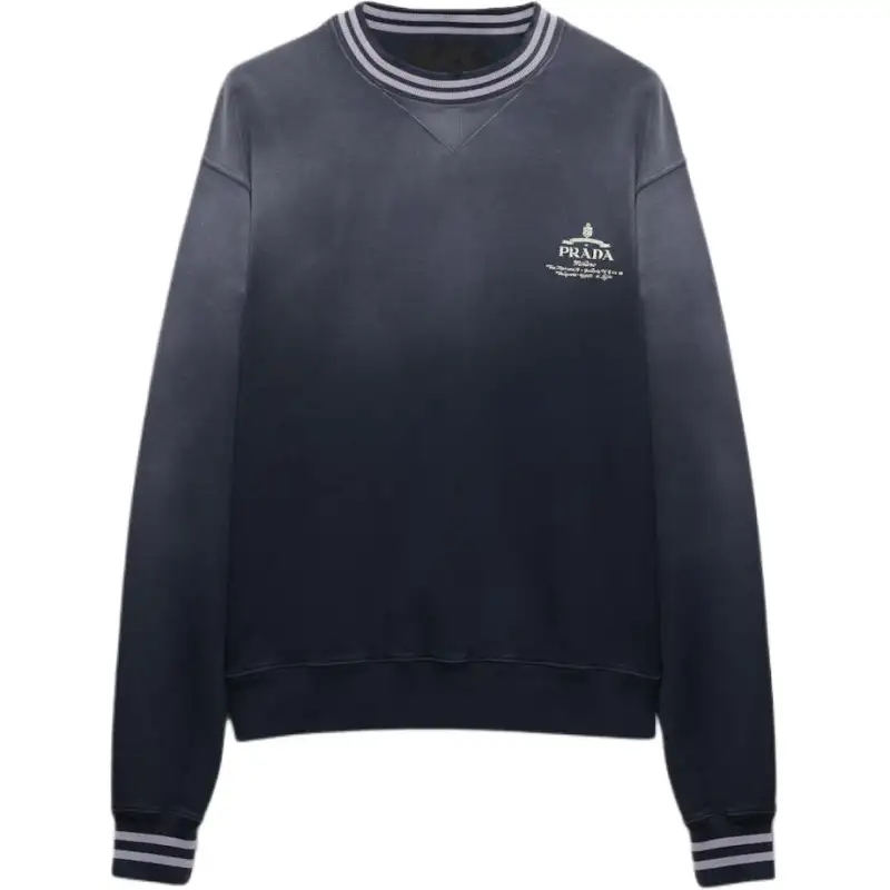 PRADA Logo embroidered Cotton Sweatshirt
