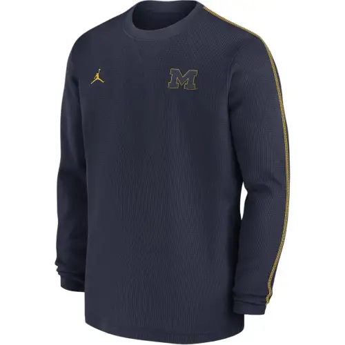 Jordan Michigan Wolverines Sideline Coach Men's Jordan College Long-Sleeve Top