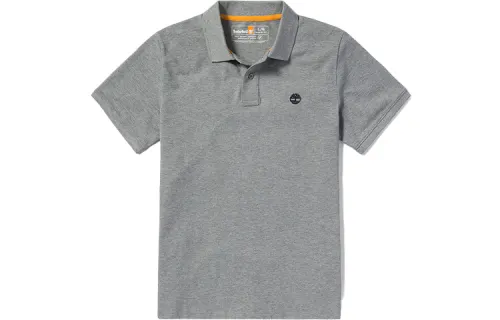 Timberland Polo Shirts Men's Medium Heather Gray Polo Collar Moderate Straight Fit