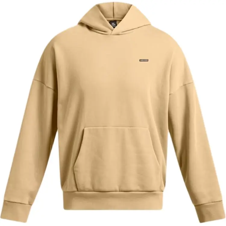 Under Armour Icon Men's UA Icon Heavyweight Fleece Wash Oversized Hoodie Sweatshirt Men's Camel