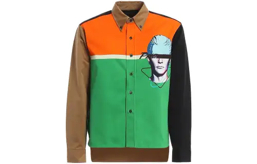 PRADA Shirts Men's Multicolor Pointed Collar Moderate Other