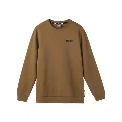 PUMA SS24 ESS CREW SWEAT FL Solid Color Casual Crew Neck Comfortable Versatile Fleece Lined Long Sleeved Sweatshirt
