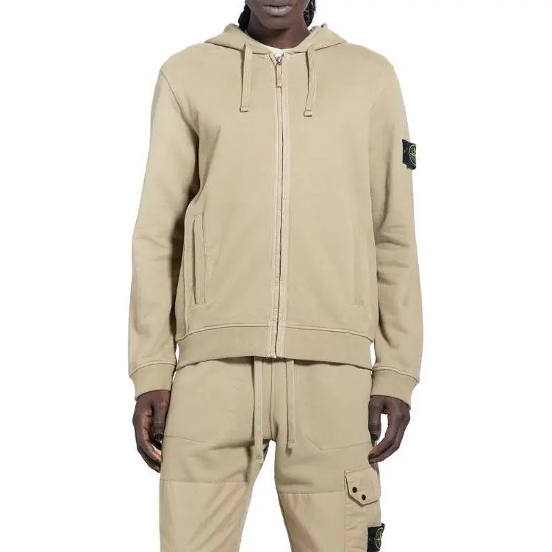 STONE ISLAND Logo Patch Zip Up Hoodie