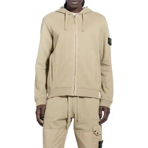 STONE ISLAND Logo Patch Zip Up Hoodie
