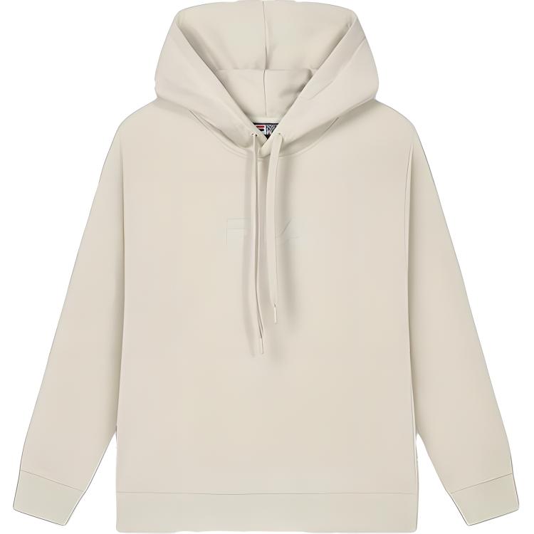 FILA ORIGINALE Fleece Lined Comfortable Soft Loose Fit Knitted Fabric Long Sleeved Sweatshirt Unisex Almond Khaki