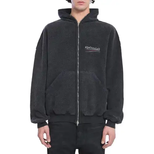 Balenciaga Political Campaign Inside Out Zip Up Hoodie