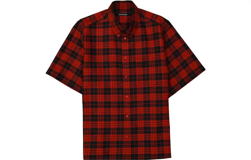 Balenciaga Shirts Men's Red Lapel Moderate Other