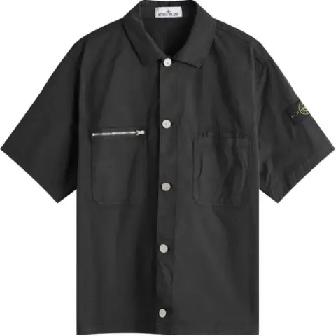 STONE ISLAND Logo Patch Short Sleeved Shirt