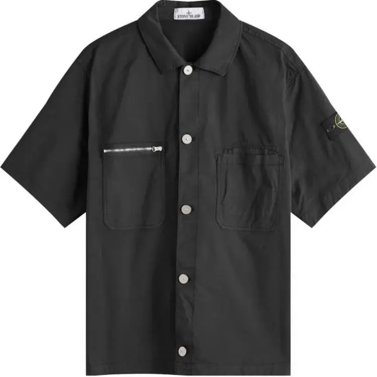 STONE ISLAND Logo Patch Short Sleeved Shirt