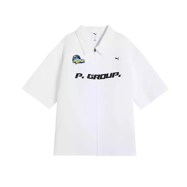 PUMA Shirts Unisex White Polo Collar Moderate