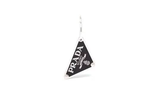 PRADA 925 Sterling Silver Earrings Women's Black