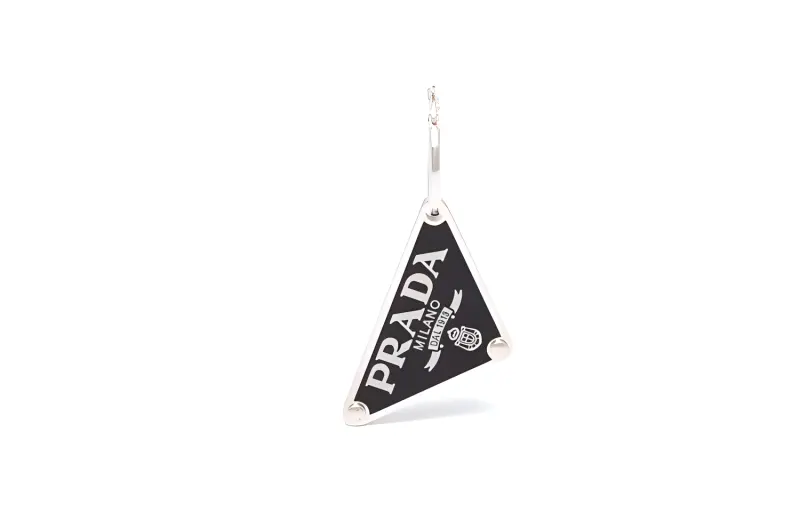 PRADA 925 Sterling Silver Earrings Women's Black
