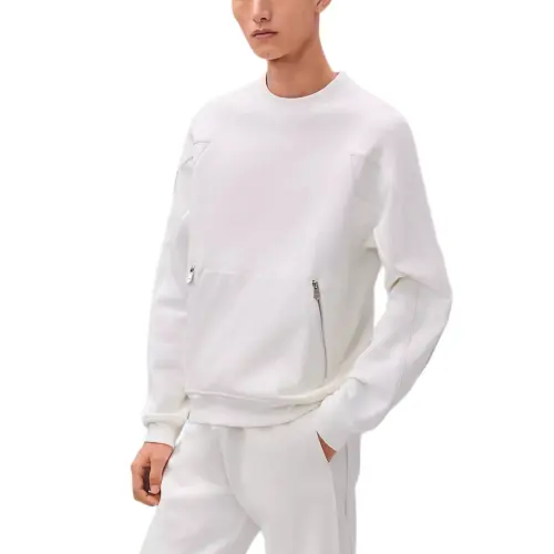 HERMES Sweatshirts Men's White Crew Neck Moderate