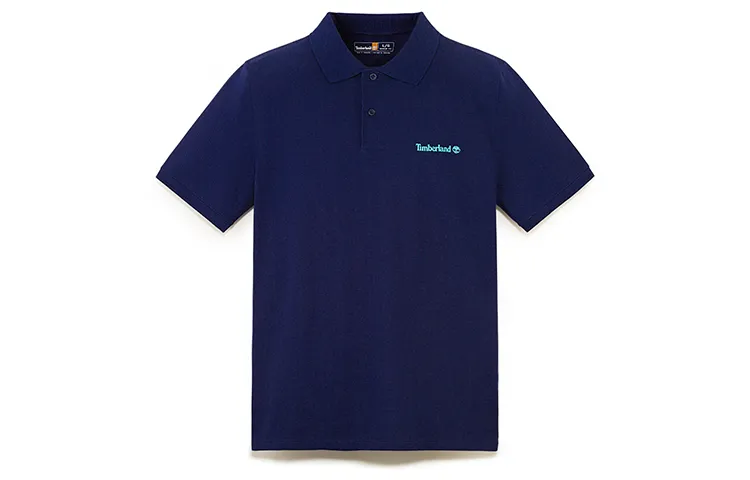 Timberland Polo Shirt Men's Sea Blue Canvas