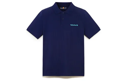 Timberland Polo Shirt Men's Sea Blue Canvas
