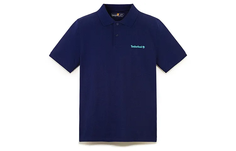 Timberland Polo Shirt Men's Sea Blue Canvas
