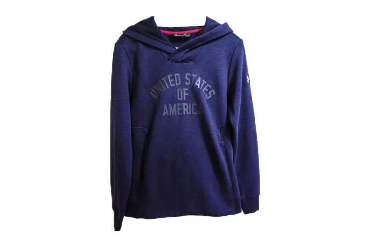 Under Armour American Sweatshirt Casual Sports Pullover Fleece Lined Long Sleeved Sweatshirt Unisex Navy Blue