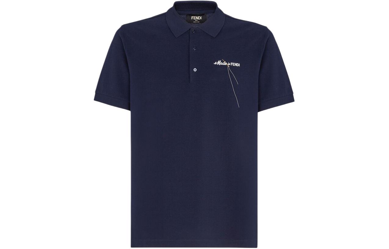 Мужская футболка Fendi LogoPolo (синяя)