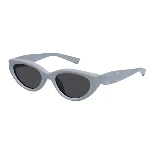 Maison Margiela Plate Frame Leather Cat Eye Sunglasses Unisex Gray