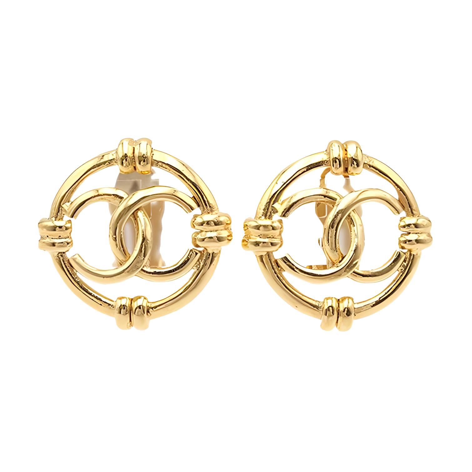 Chanel 1994 Cc cut-out clip-on earrings