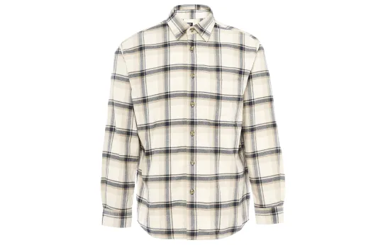 UNIQLO Shirts Men's Light Beige Pointed Collar Moderate Shirt
