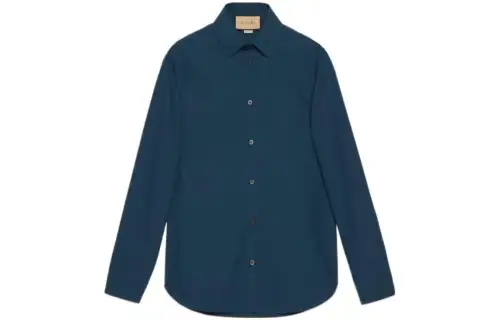 GUCCI Shirts Men's Dark Blue Lapel Moderate Other