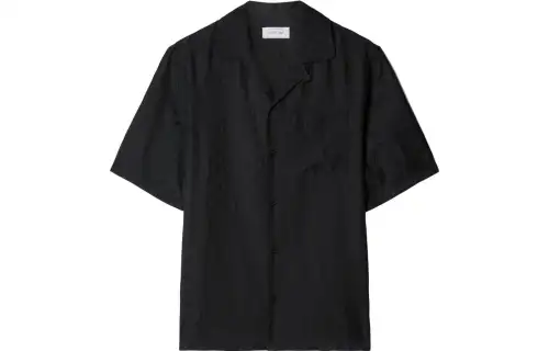 OFF-WHITE logo-jacquard camp-collar shirt