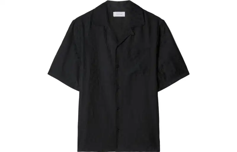OFF-WHITE logo-jacquard camp-collar shirt