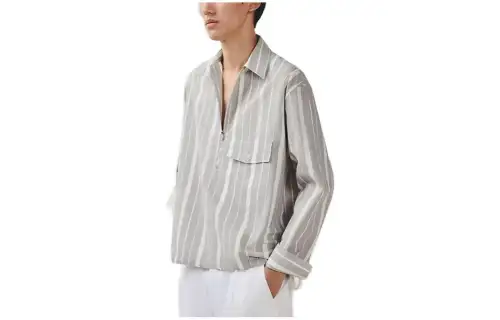 HERMES Shirts Men's Gray Moderate