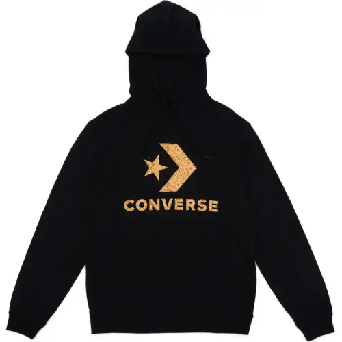 Converse CHEST STAR Standard Fit Center Chev Novelty Hoodie Sweatshirt Unisex Black