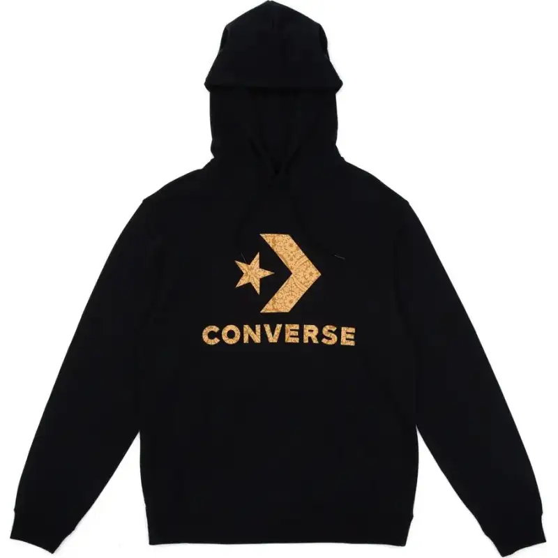 Converse CHEST STAR Standard Fit Center Chev Novelty Hoodie Sweatshirt Unisex Black