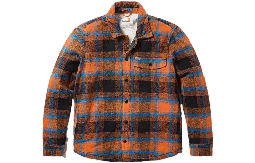 Timberland Shirts Men's Rusty Square Collar Thickened And Fleece Lined Shirt