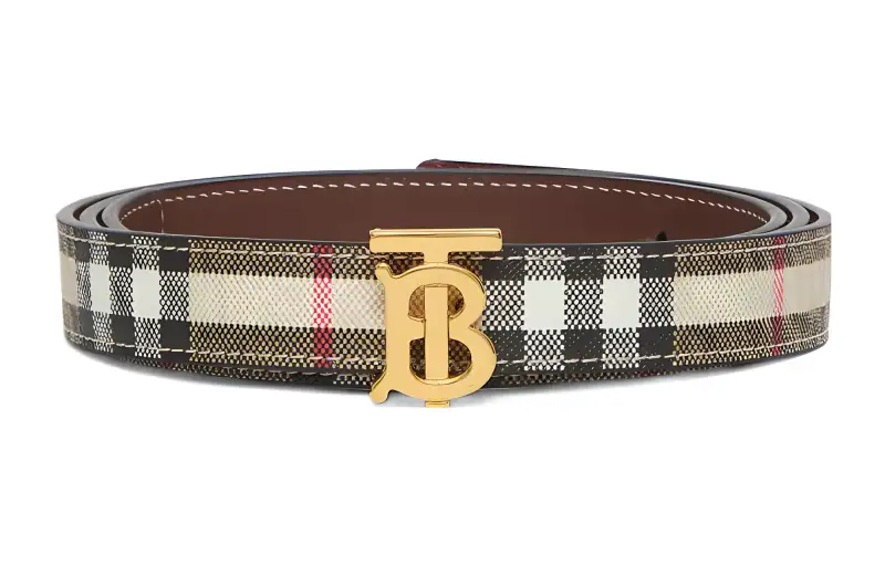 【Previous Season】reversible Vintage Check leather belt
