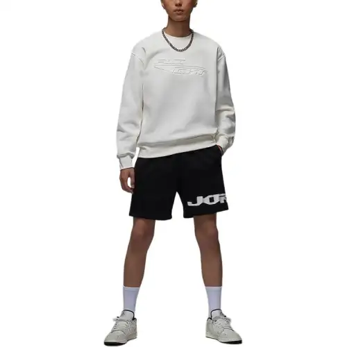 Jordan MVP Crew Neck Pullover Fleece Lined Long Sleeved Sweatshirt Men's Sail White