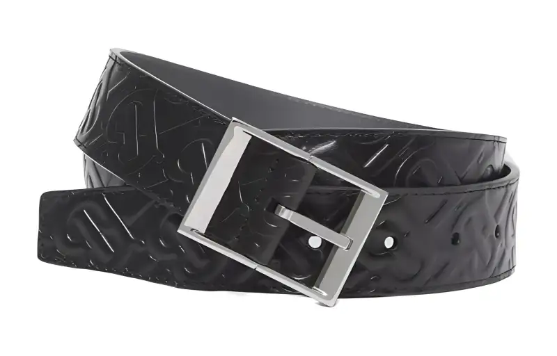 Burberry Leather Belts Men's Black/Gray