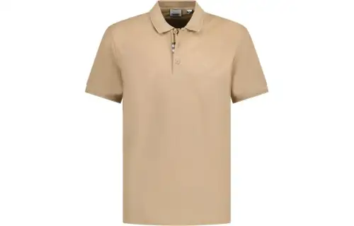 Burberry Logo Embroidery Button-Up Pullover Polo Shirt Brown