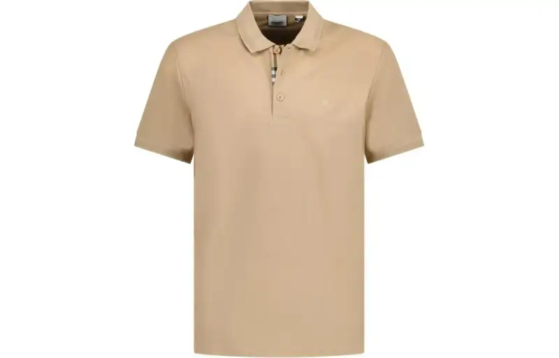 Burberry Logo Embroidery Button-Up Pullover Polo Shirt Brown