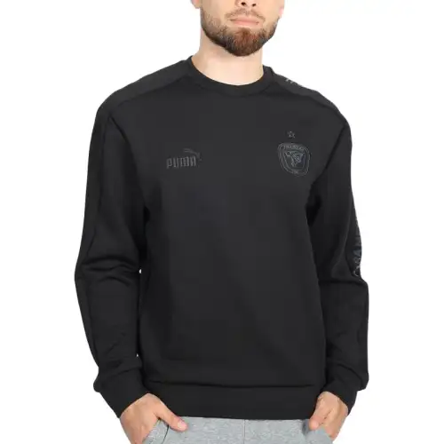PUMA Sweatshirts Men's Black Crew Neck Moderate Regular