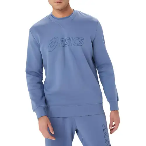 ASICS Sweatshirts Men's Blue Crew Neck Moderate