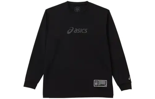 ASICS Sweatshirts Unisex Black Crew Neck Moderate Regular