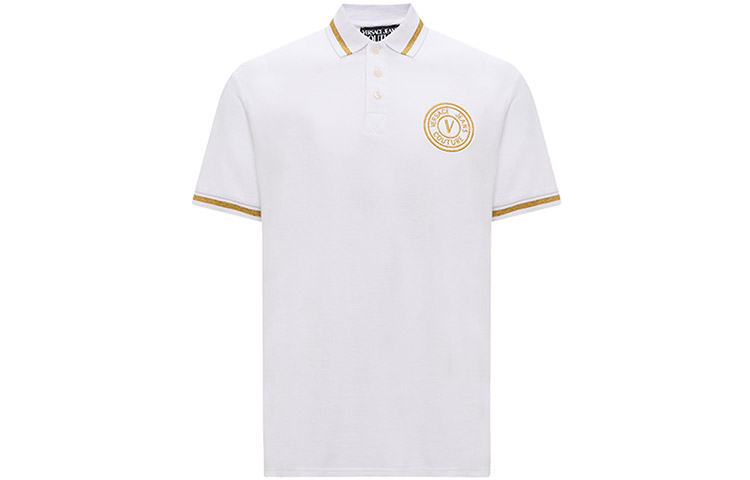 Мужская футболка поло Versace Logo (белая)