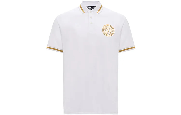 VERSACE JEANS COUTURE Logo Embroidered Short Sleeved Polo Shirt