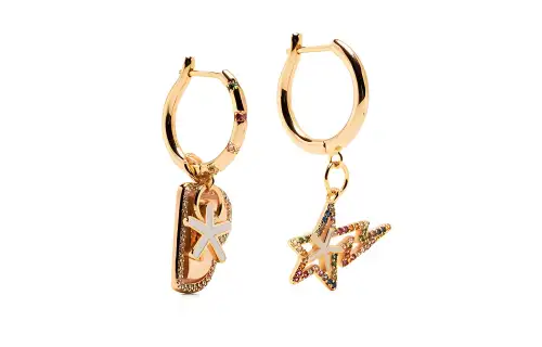 A Bathing Ape charm-detail hoop earrings
