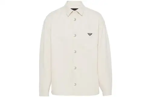 PRADA Shirts Men's Ecru Lapel Moderate Other